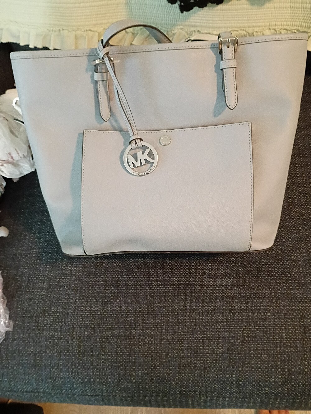 Michael Kors Dusty Blue Tote with MK Charm